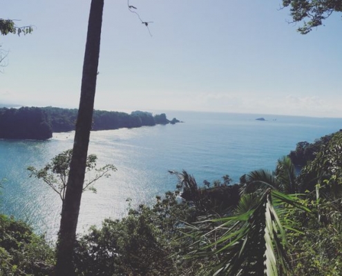 View of the bay on a hike up Manual Antonio Park in Costa Rica